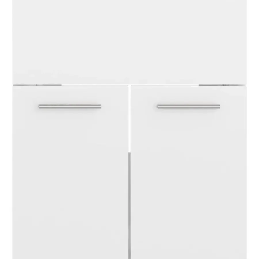 Badmeubelsets-vidaXL - Badkamermeubelset - Wit - Bewerkt hout - 41 x 38.5 x 46 cm