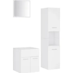 vidaXL - Badkamermeubelset - Wit - Bewerkt hout - 41 x 38.5 x 46 cm