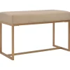 Bankjes-vidaXL - Bank - Beige - Stof - 80 cm