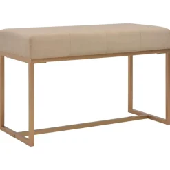Bankjes-vidaXL - Bank - Beige - Stof - 80 cm