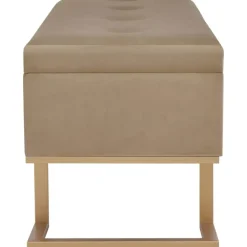 Bankjes-vidaXL - Bank - Beige - Stof