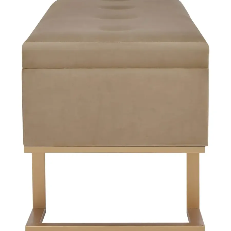 Bankjes-vidaXL - Bank - Beige - Stof