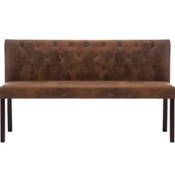 vidaXL - Bank - Bruin - Suède - 148.5 cm
