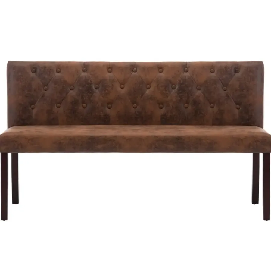 vidaXL - Bank - Bruin - Suède - 148.5 cm