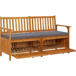 Tuinbanken-vidaXL - Bank - Grijs - Hout - 148 x 62 x 84 cm