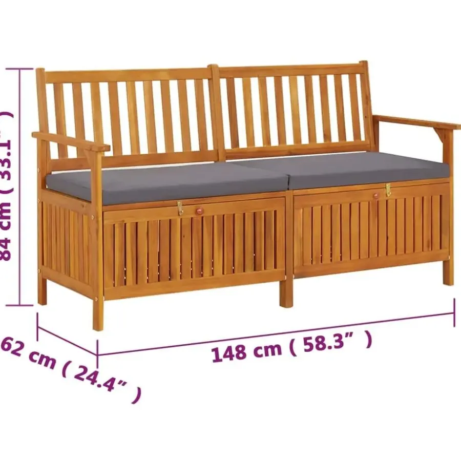 Tuinbanken-vidaXL - Bank - Grijs - Hout - 148 x 62 x 84 cm