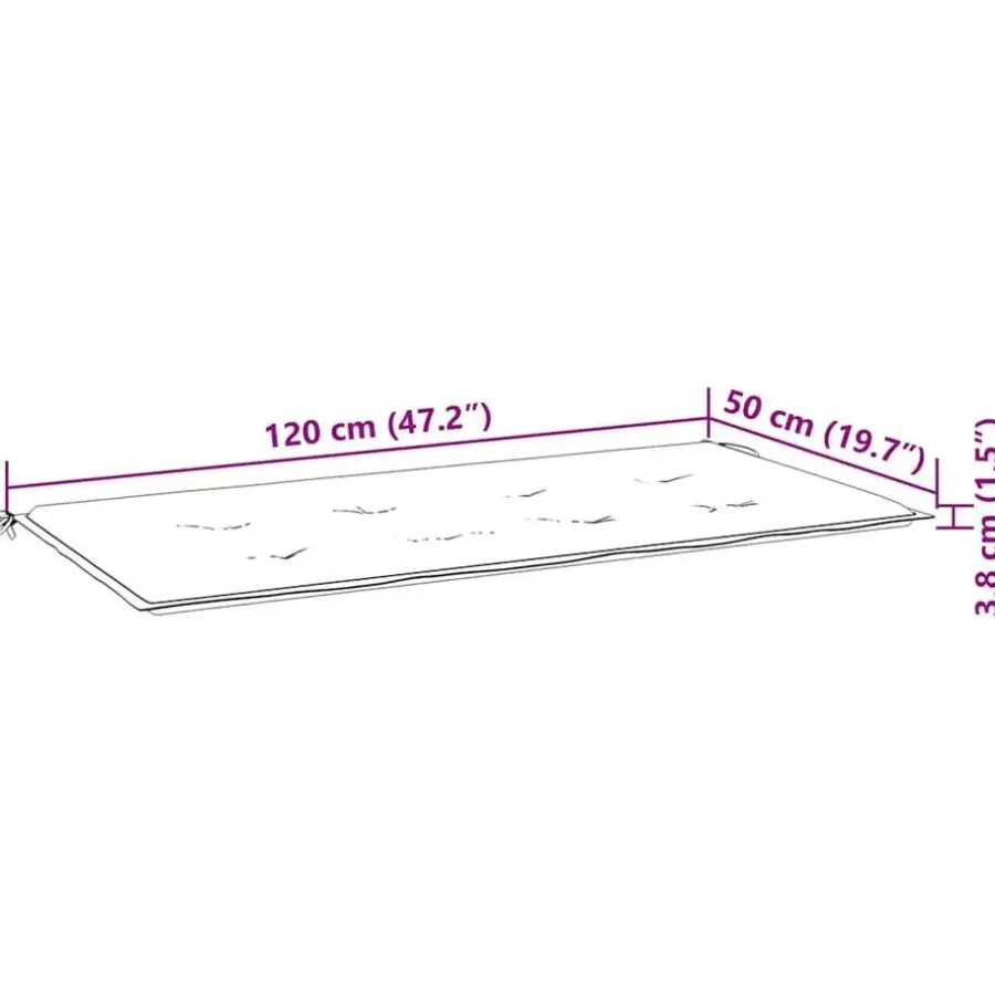 vidaXL - Bank Batavia met zwart kussen - Teakhout - 120x51.5x84 cm