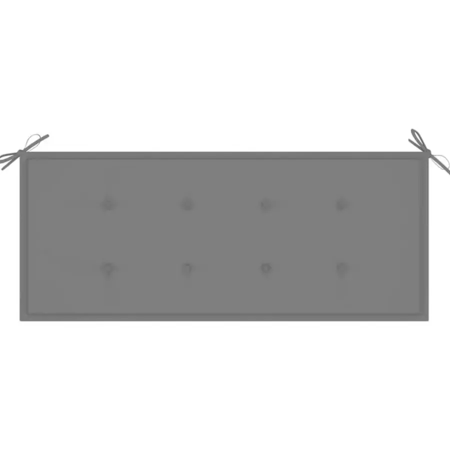 Tuinbanken-vidaXL - Bank Batavia met grijs kussen - Teakhout - 120x51.5x84 cm