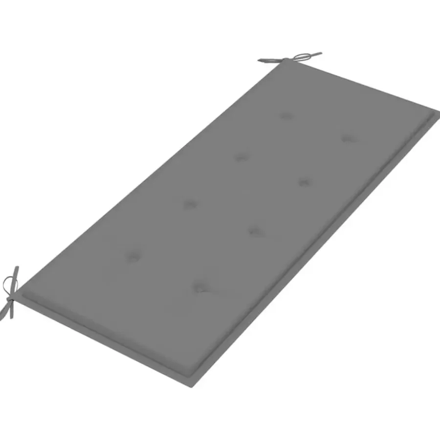 Tuinbanken-vidaXL - Bank Batavia met grijs kussen - Teakhout - 120x51.5x84 cm