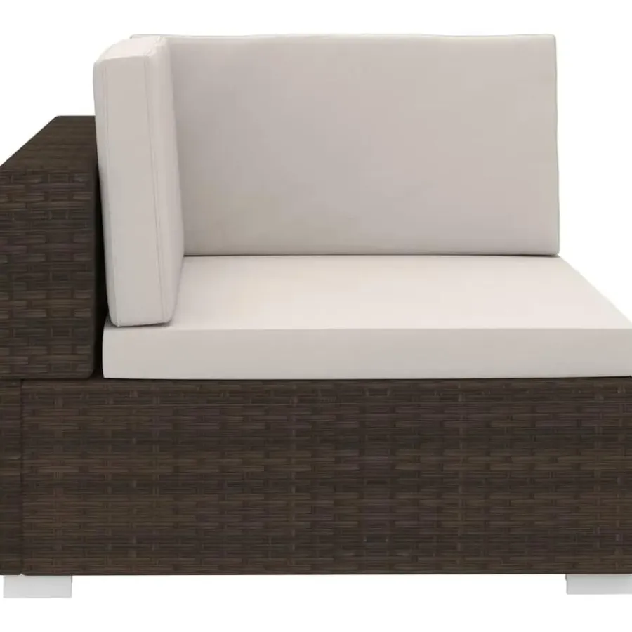 Loungebanken-vidaXL - Bankset - Bruin - Poly rattan