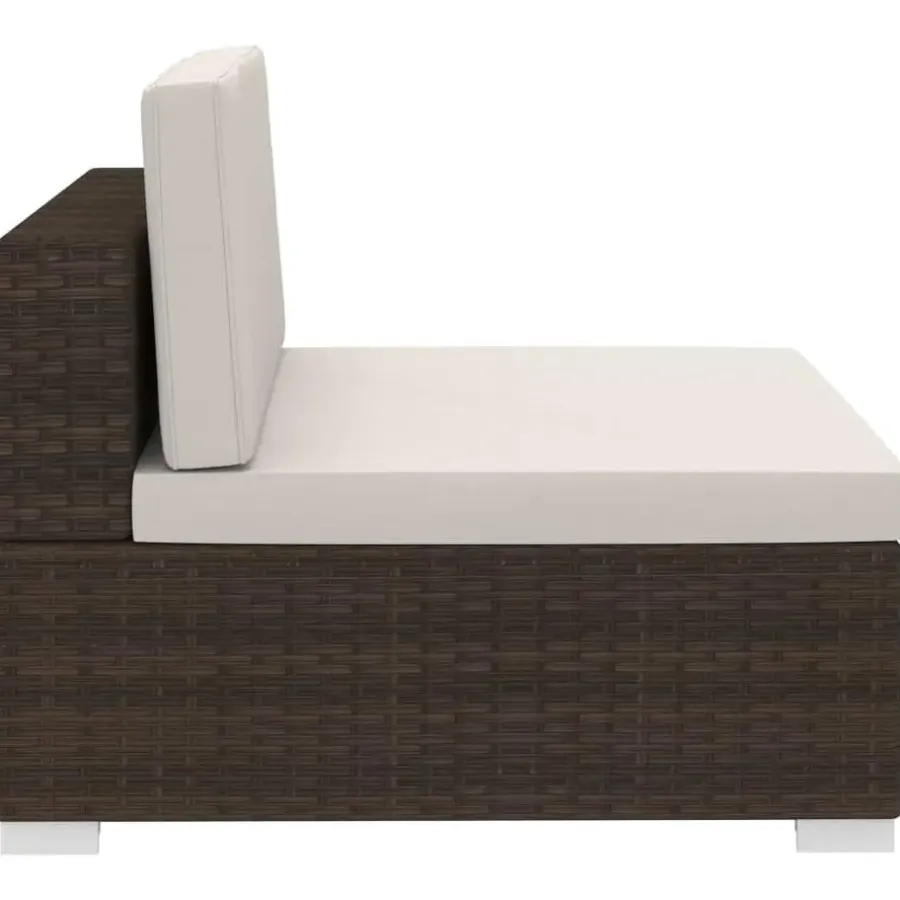 Loungebanken-vidaXL - Bankset - Bruin - Poly rattan
