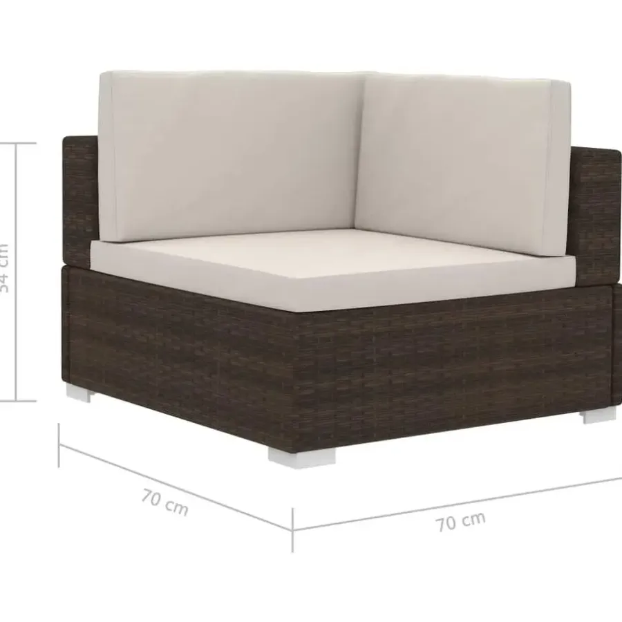 Loungebanken-vidaXL - Bankset - Bruin - Poly rattan