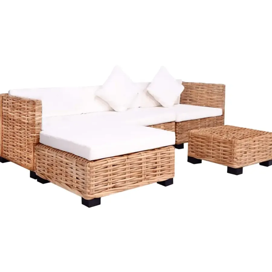 Loungesets-vidaXL - Bankset - Bruin - Rattan