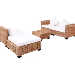 Loungesets-vidaXL - Bankset - Bruin - Rattan
