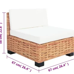 Loungesets-vidaXL - Bankset - Bruin - Rattan