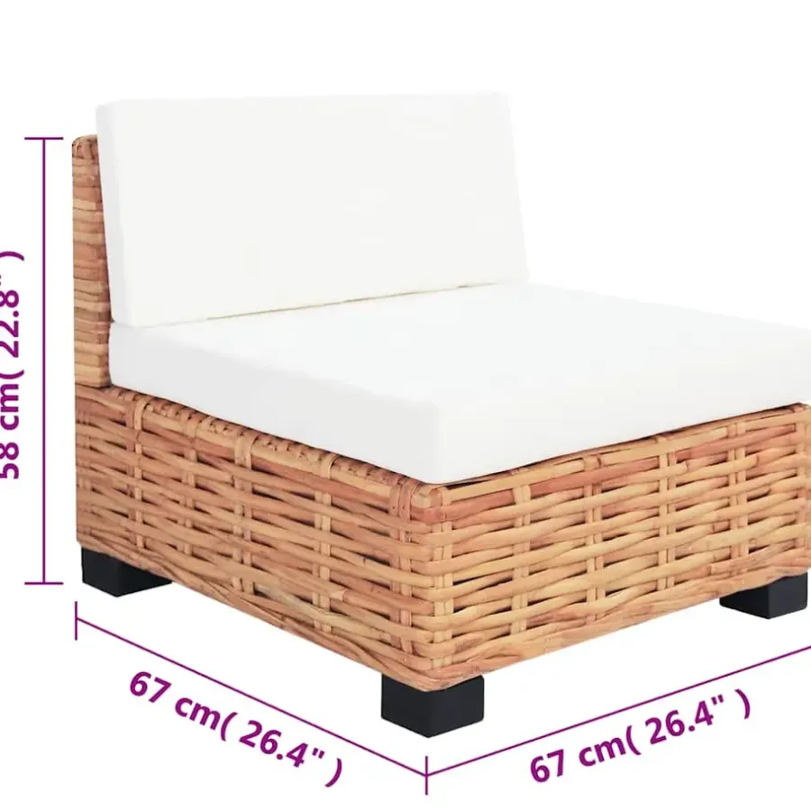 Loungesets-vidaXL - Bankset - Bruin - Rattan