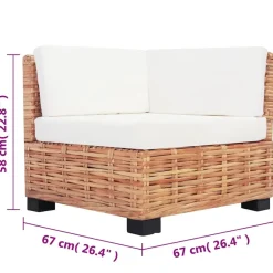 Loungesets-vidaXL - Bankset - Bruin - Rattan