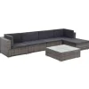Loungesets-vidaXL - Bankset - Grijs - Poly rattan