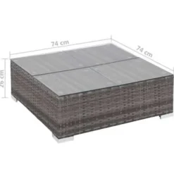 Loungesets-vidaXL - Bankset - Grijs - Poly rattan