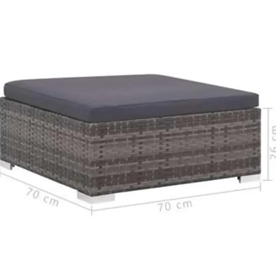 Loungesets-vidaXL - Bankset - Grijs - Poly rattan