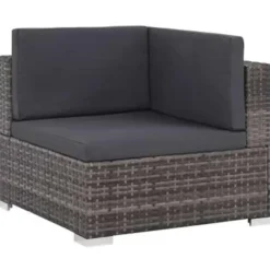 Loungesets-vidaXL - Bankset - Grijs - Poly rattan