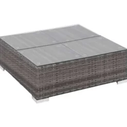 Loungesets-vidaXL - Bankset - Grijs - Poly rattan