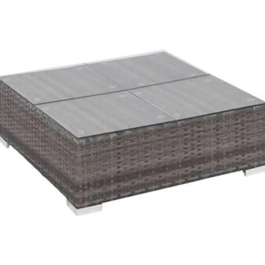 Loungesets-vidaXL - Bankset - Grijs - Poly rattan