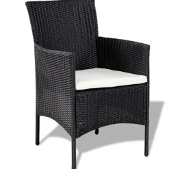 Loungesets-vidaXL - Bankset - Zwart - Poly rattan