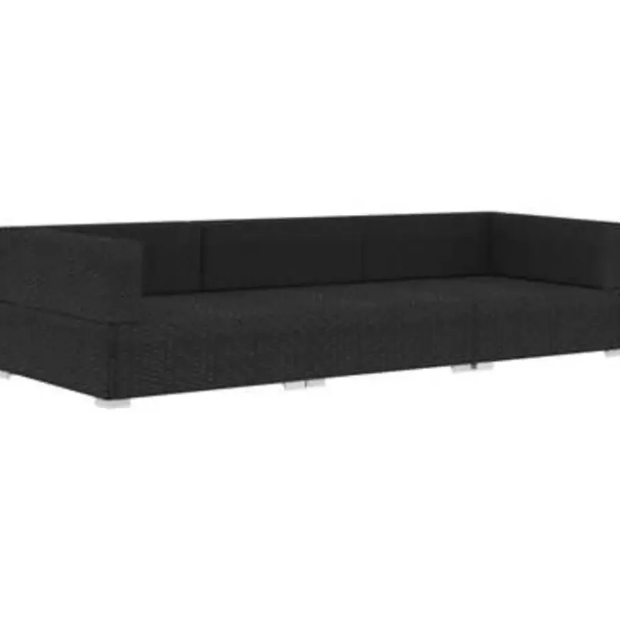 vidaXL - Bankset - Zwart - Poly rattan