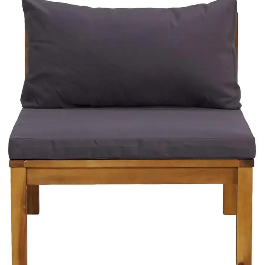 Loungeset Elementen-vidaXL - Bankstel - Grijs - Acaciahout