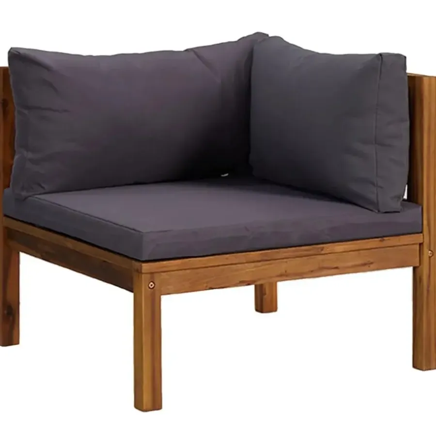 Loungeset Elementen-vidaXL - Bankstel - Grijs - Acaciahout