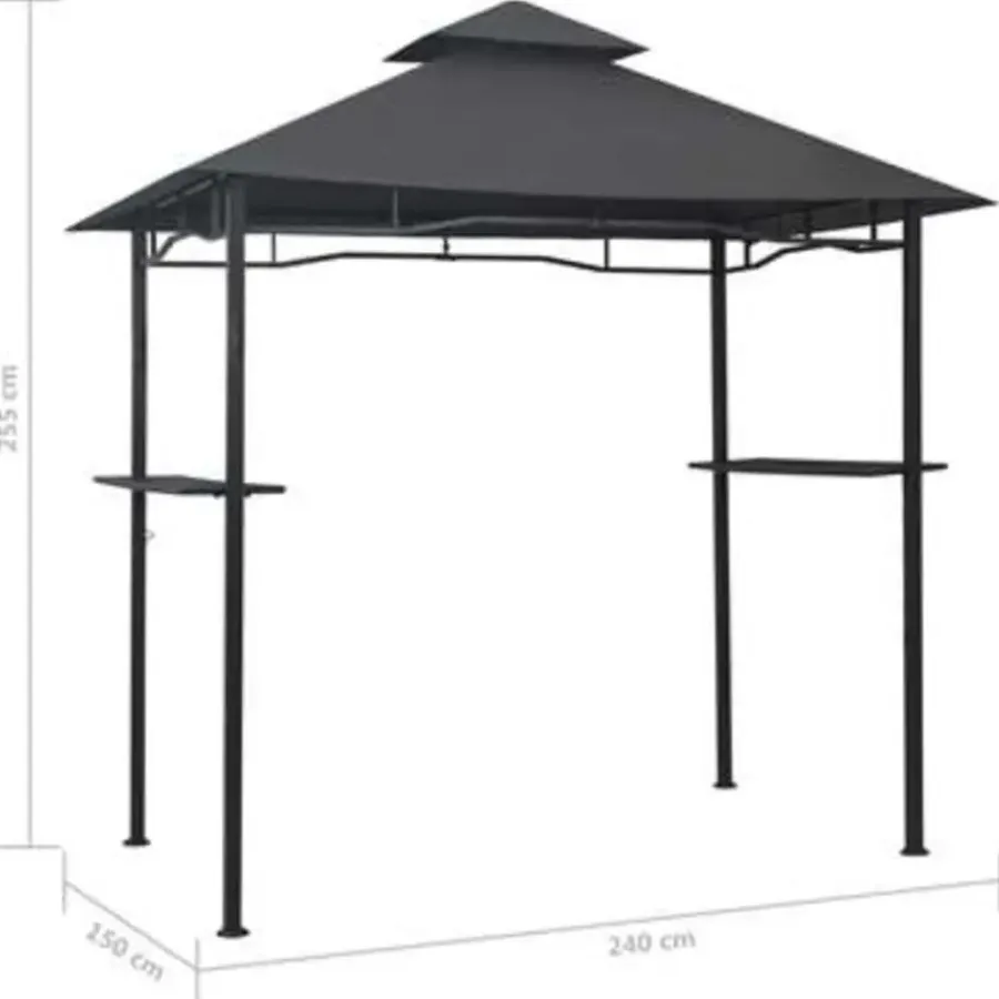vidaXL - Barbecue Paviljoen - Antraciet - Staal