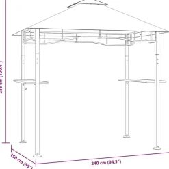 vidaXL - Barbecue Paviljoen - Antraciet - Staal
