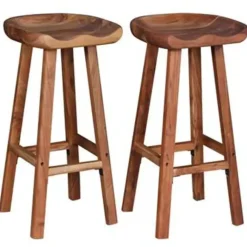 vidaXL - Barkruk - Bruin - Hout - 2 stuks