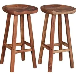vidaXL - Barkruk - Bruin - Hout - 2 stuks