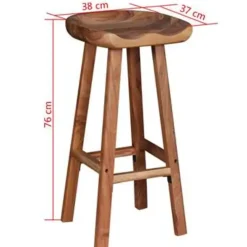 vidaXL - Barkruk - Bruin - Hout - 2 stuks