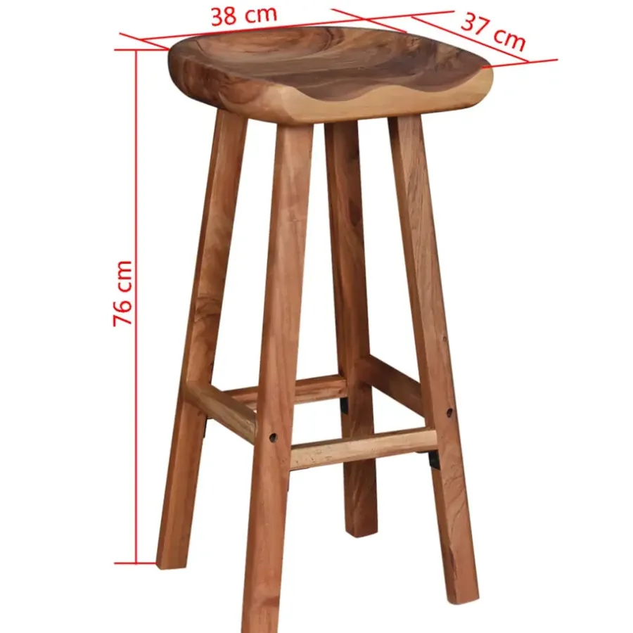 vidaXL - Barkruk - Bruin - Hout - 2 stuks