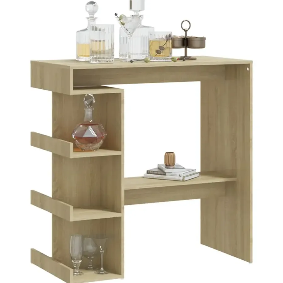 vidaXL - Bartafel - Bruin - Bewerkt hout