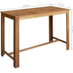 Bartafels-vidaXL - Bartafel - Bruin - Hout - 150 x 70 x 105 cm