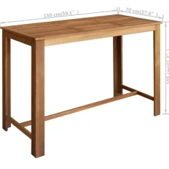 Bartafels-vidaXL - Bartafel - Bruin - Hout - 150 x 70 x 105 cm