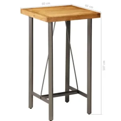 Bartafels-vidaXL - Bartafel - Bruin - Hout - 60 x 60 x 107 cm