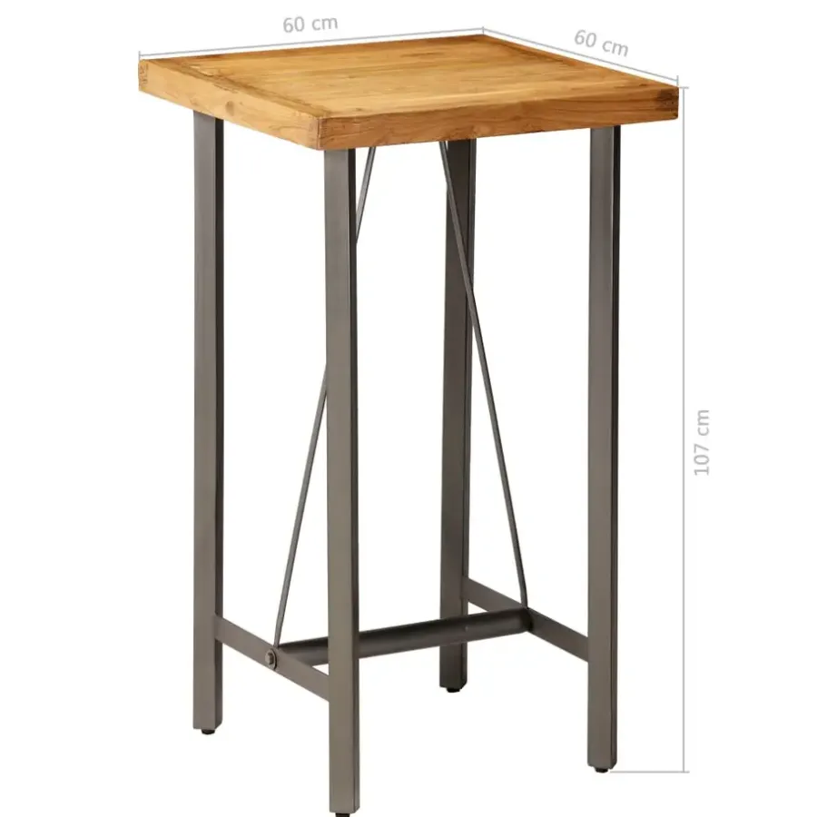 Bartafels-vidaXL - Bartafel - Bruin - Hout - 60 x 60 x 107 cm
