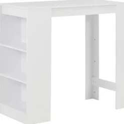 Bartafels-vidaXL - Bartafel - Wit - Bewerkt hout