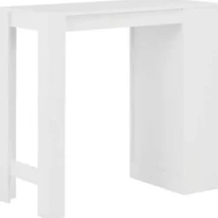 Bartafels-vidaXL - Bartafel - Wit - Bewerkt hout