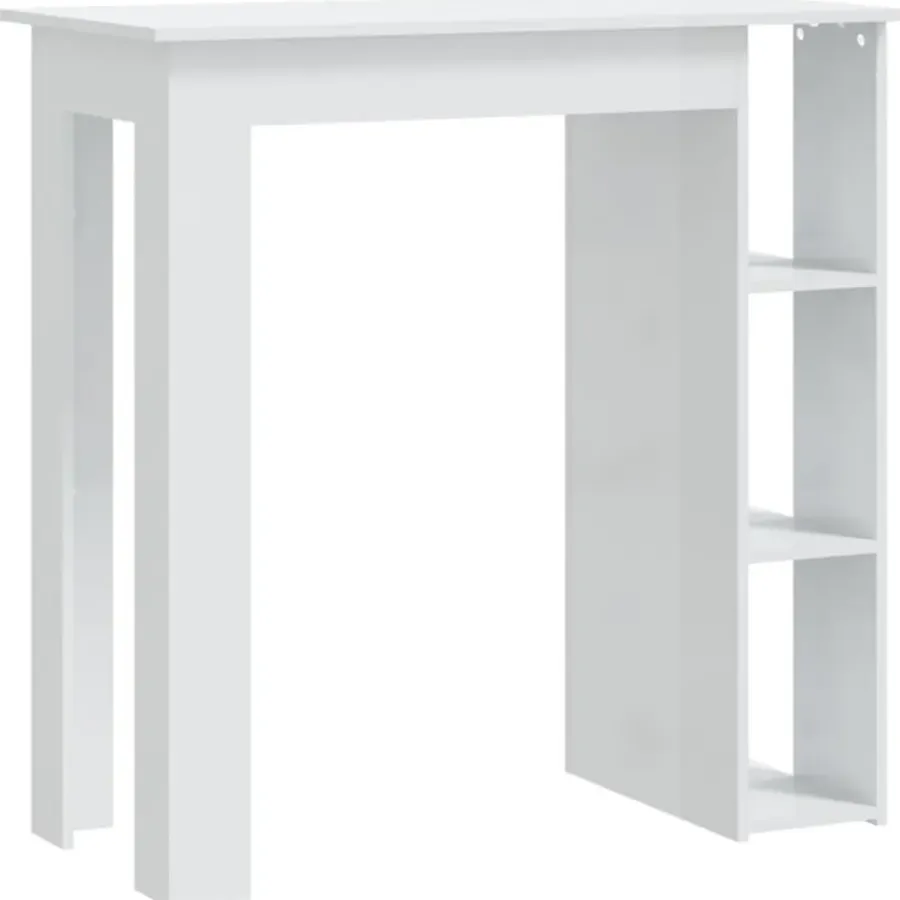 vidaXL - Bartafel - Wit - Bewerkt hout