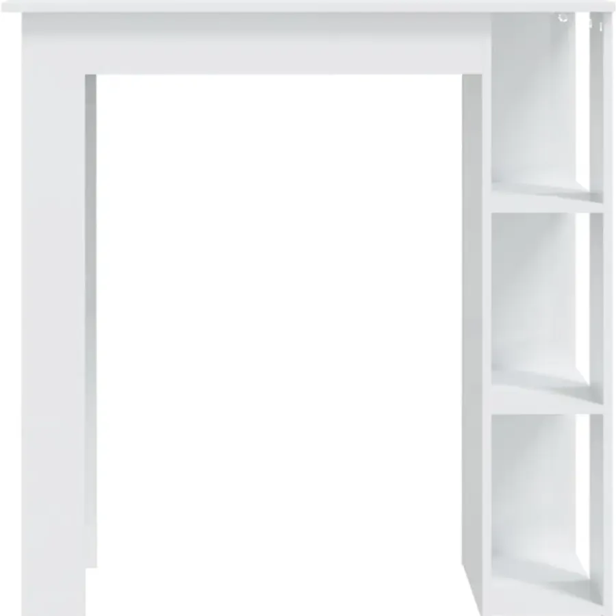 vidaXL - Bartafel - Wit - Bewerkt hout