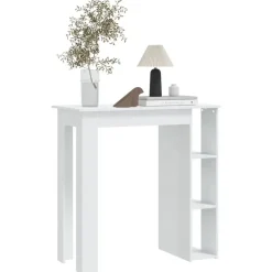 vidaXL - Bartafel - Wit - Bewerkt hout