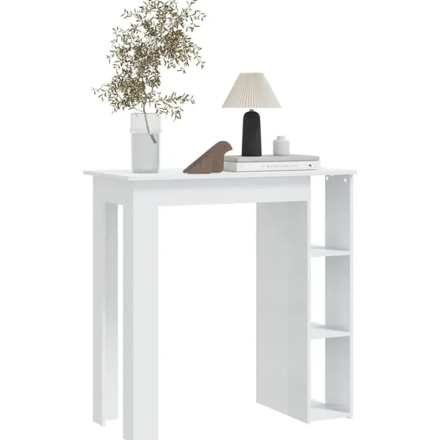 vidaXL - Bartafel - Wit - Bewerkt hout