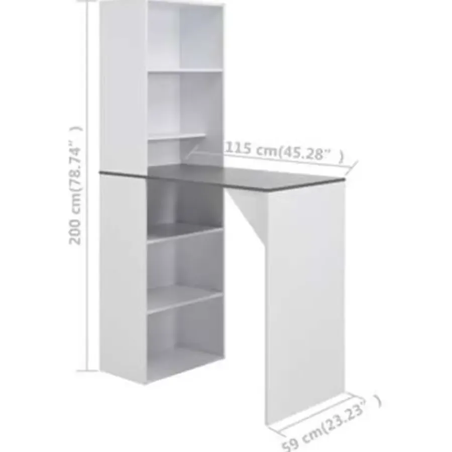 Bartafels-vidaXL - Bartafel - Wit - Bewerkt hout