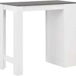 vidaXL - Bartafel - Wit - Bewerkt hout